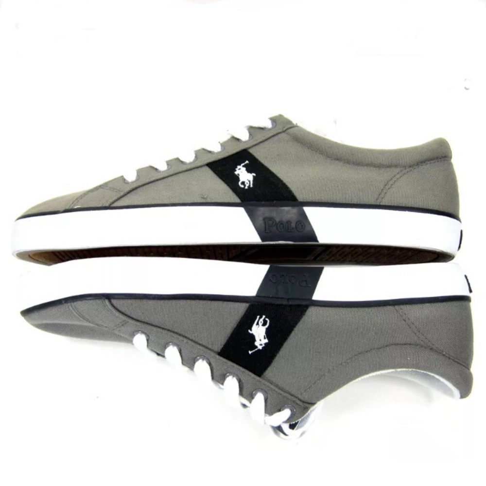 Polo Giles Gray & Black Men’s Canvas Sneakers, 8D - Picture 3 of 8